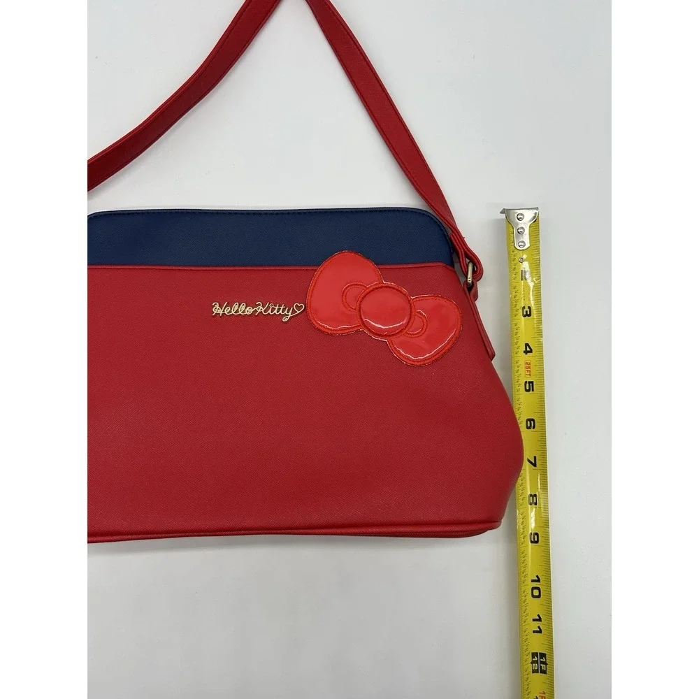 Hello Kitty Bi Color Shoulder Bag Red Navy Bow Crossbody Sanrio Japan Kawaii